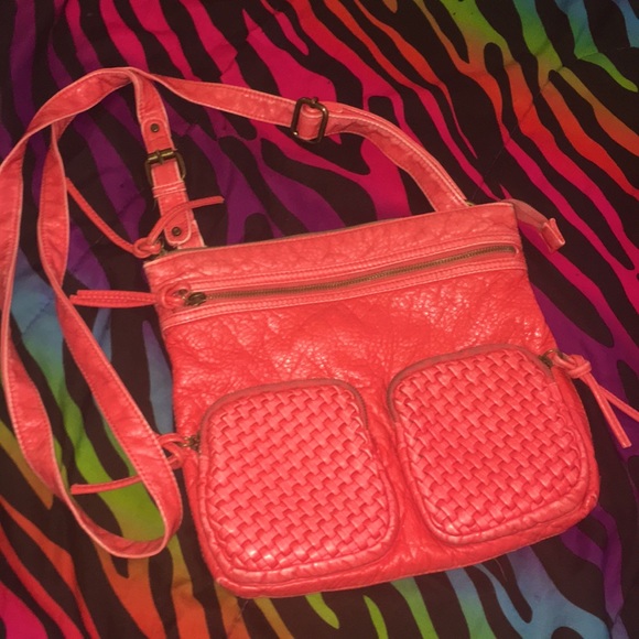 Sonoma life+style pink leather crossbody - Picture 1 of 7